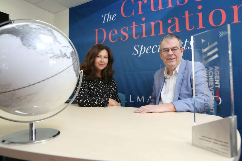 Ann Anglesea, Managing Director of Delmar World, with fellow Director Howard Davies