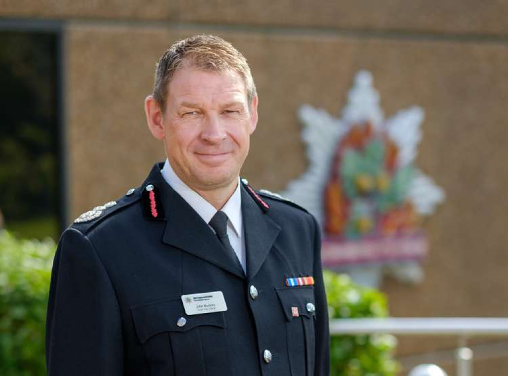 Chief Fire Officer John Buckley who will retire in April 2022. Photo courtesy of Nottinghamshire Fire and Rescue Service.