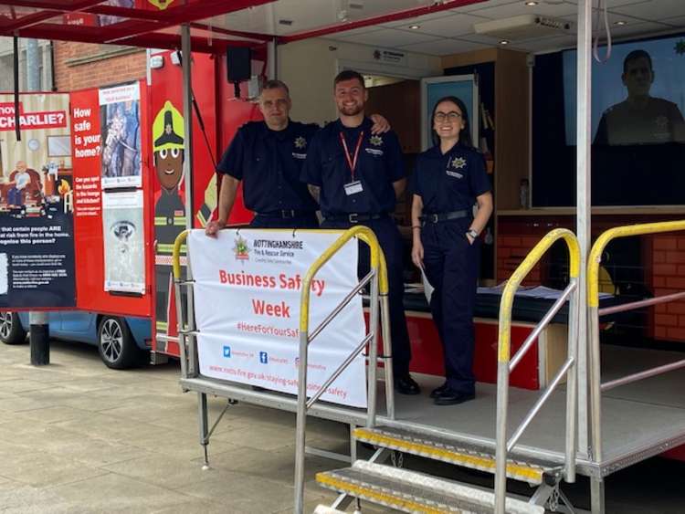 Members of the business support fire protection team in Hucknall today. Photo Credit: Tom Surgay