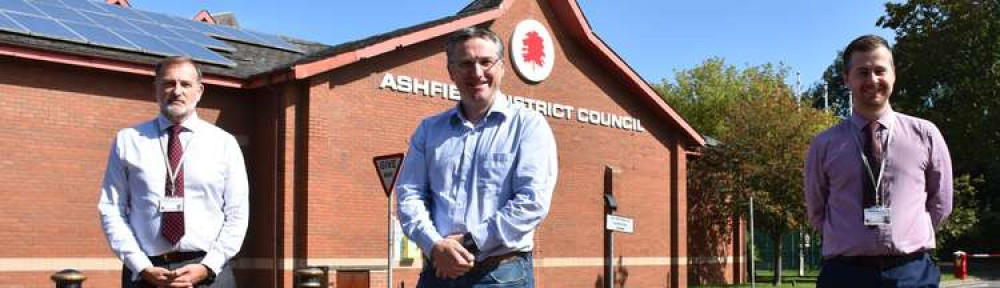 Councillor Mathew Relf (Centre), Cabinet Member for Regeneration & Planning who is encouraging businesses to use the Council's Business Support Team if required.