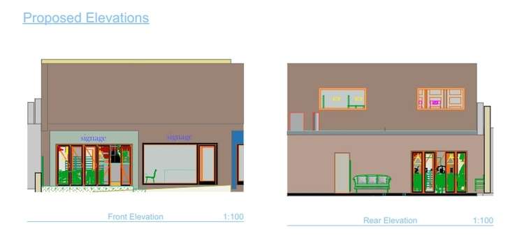 The front elevations