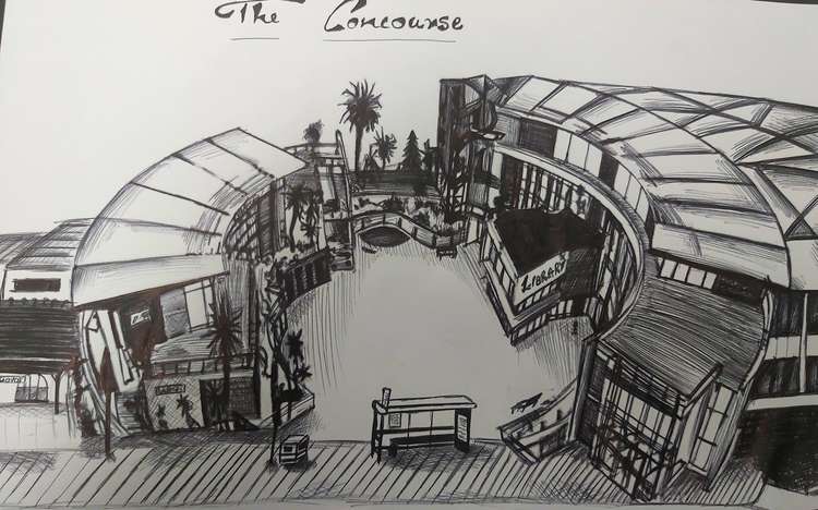 Reimagined Concourse designed by Ruchika, West Kirby Grammar School, joint winner in the Art category