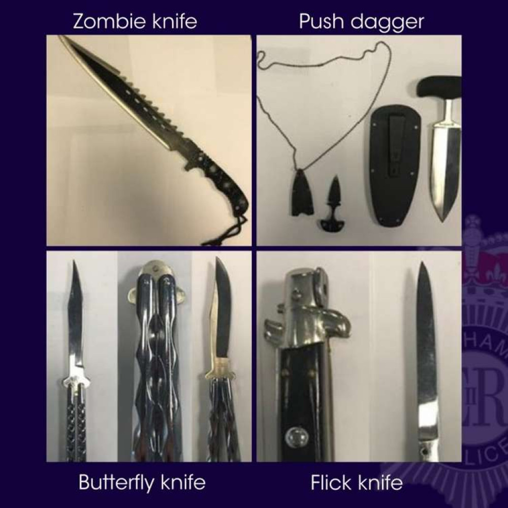 Over 200 weapons were handed in during the amnesty. Photo courtesy of Nottinghamshire Police.