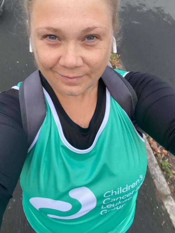 Mrs Barksby walked 22km yesterday to raise further money for charity. Photo courtesy of Nicola Barksby.