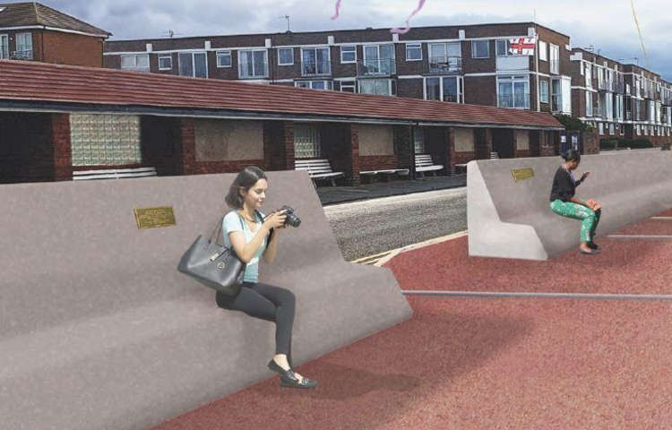 How the West Kirby flood wall could look - Picture: Wirral Council