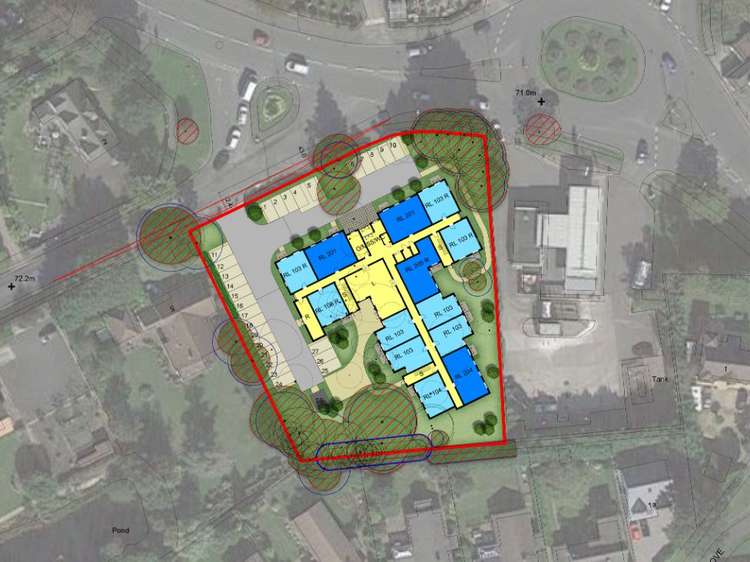 The site plan of the proposed community, close to the Shell service station and Devon Doorway roundabout