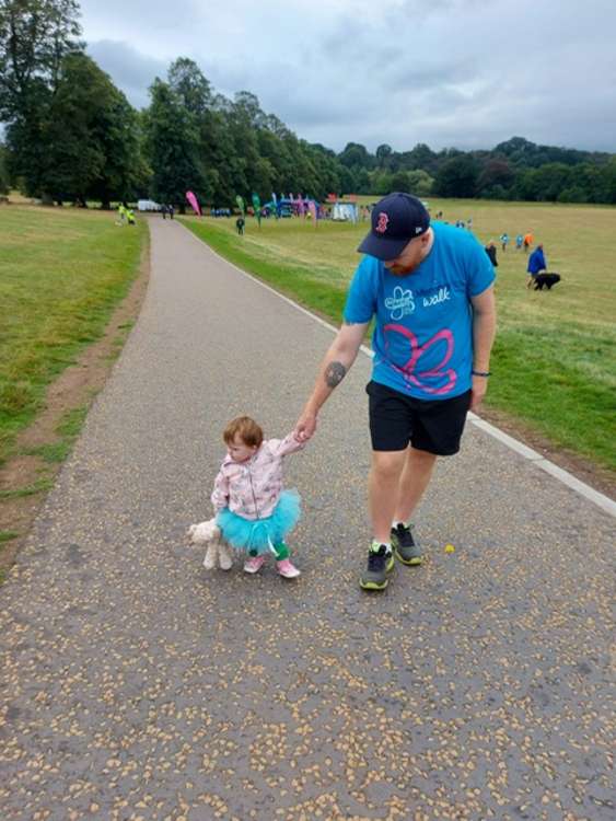 David walking part of the 6km course with his daughter Annie. Photo courtesy of David Smith.