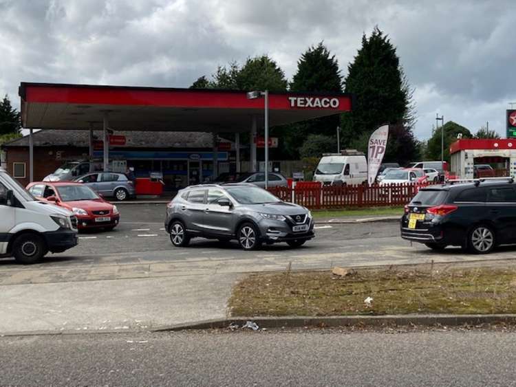 It was difficult to get out of the station once customers had filled up. Photo Credit: Tom Surgay