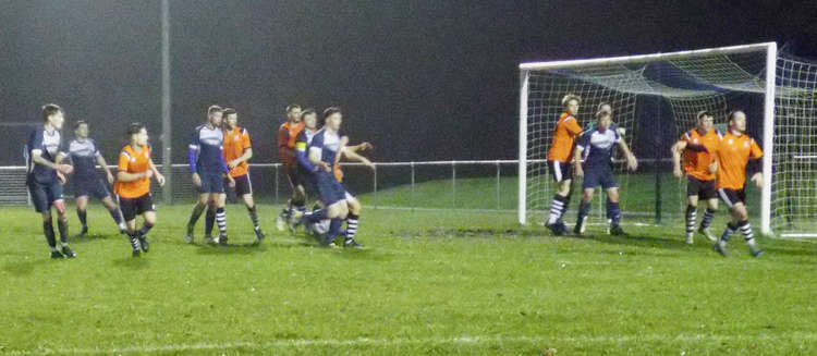 Action from Hadleigh's 3-0 loss to Wroxham