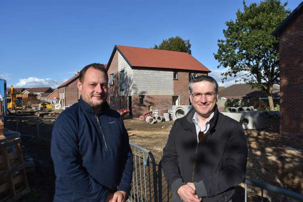 Cllr Matthew Relf & Cllr Jason Zadrozny at the Davies Avenue housing development in Sutton. Photo courtesy of Ashfield District Council.