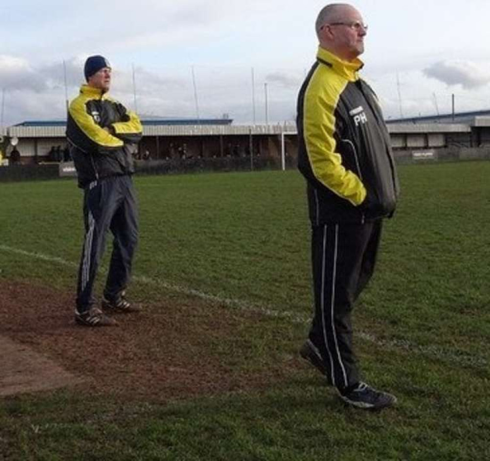 Hucknall are up to third in the league after recording back to back wins. Manager Andy Graves (left) with his Assistant Phil Henry (Right). Image by Hucknall Ram. This file is licensed under the Creative Commons Attribution-Share Alike 4.0 International,