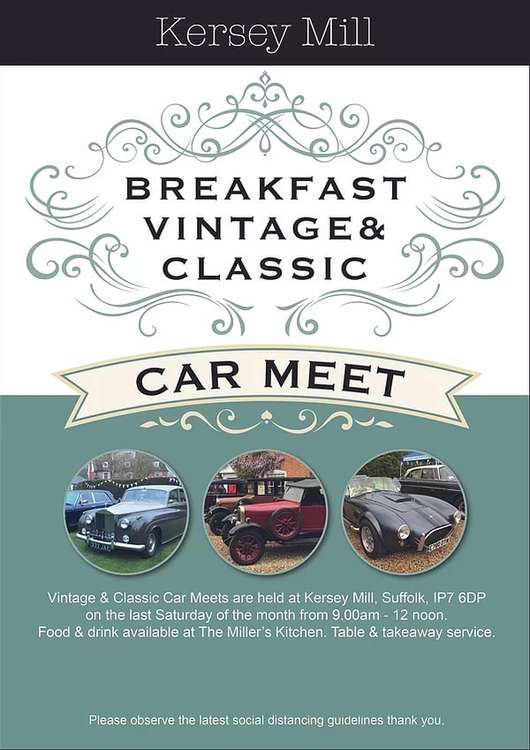 Vintage car meet at Kersey Mill