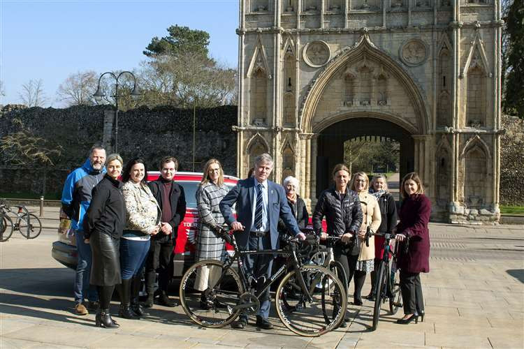 Babergh cabinet member for communities Derek Davis at launch of The Women's Tour 2022