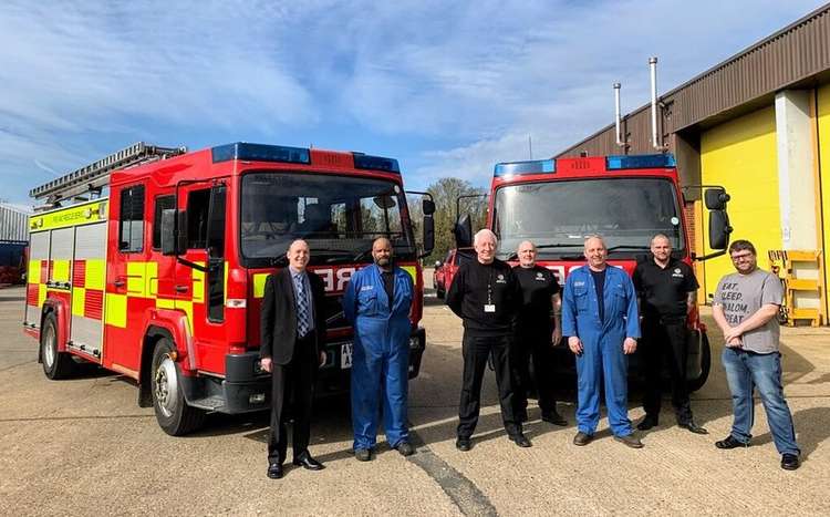 Suffolk Fire & Rescue engineers get engines and kit ready for Ukraine (Picture credit: Suffolk Fire & Rescue)