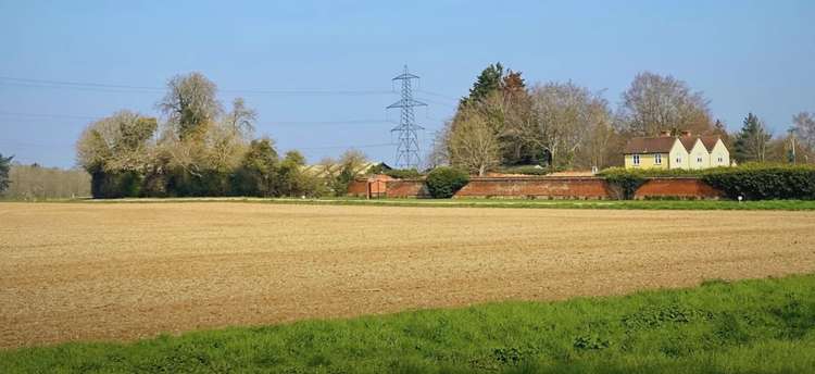 Proposed site for five homes at Hintlesham