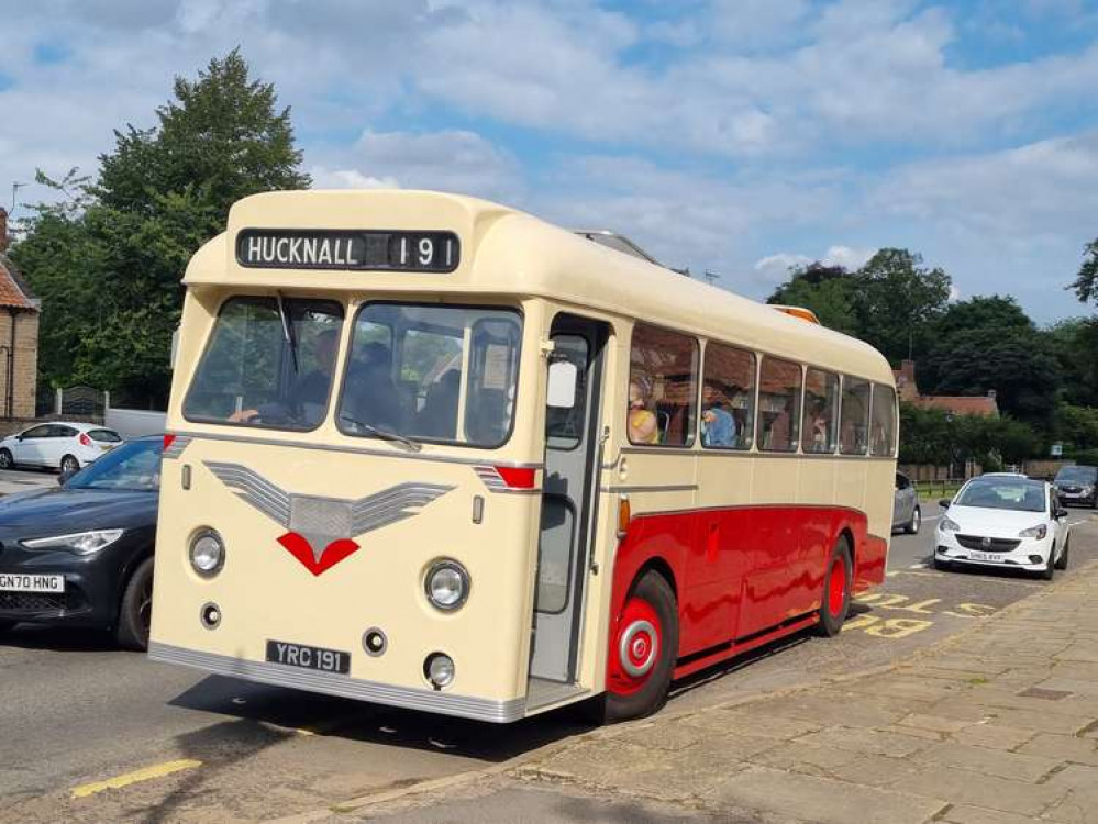 Don't miss your opportunity to take a free bus ride around Hucknall, Linby and Papplewick in a historic bus. Photo courtesy of Nottingham Heritage Vehicles.