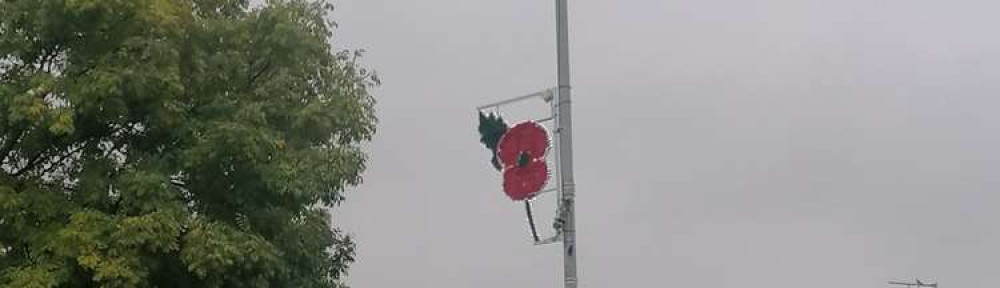 There will be 13 poppy lights across the District including one in Hucknall. Photo courtesy of Ashfield District Council.