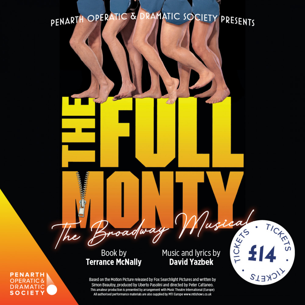 The Full Monty is on at the Paget Rooms in Penarth from Wednesday 18th to Saturday 21st May at 7.30pm. (Image credit: Peter, Hamptons Penarth)