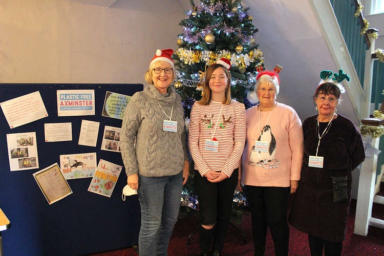 Volunteers from Plastic Free Axminster at the Christmas Eco Fair