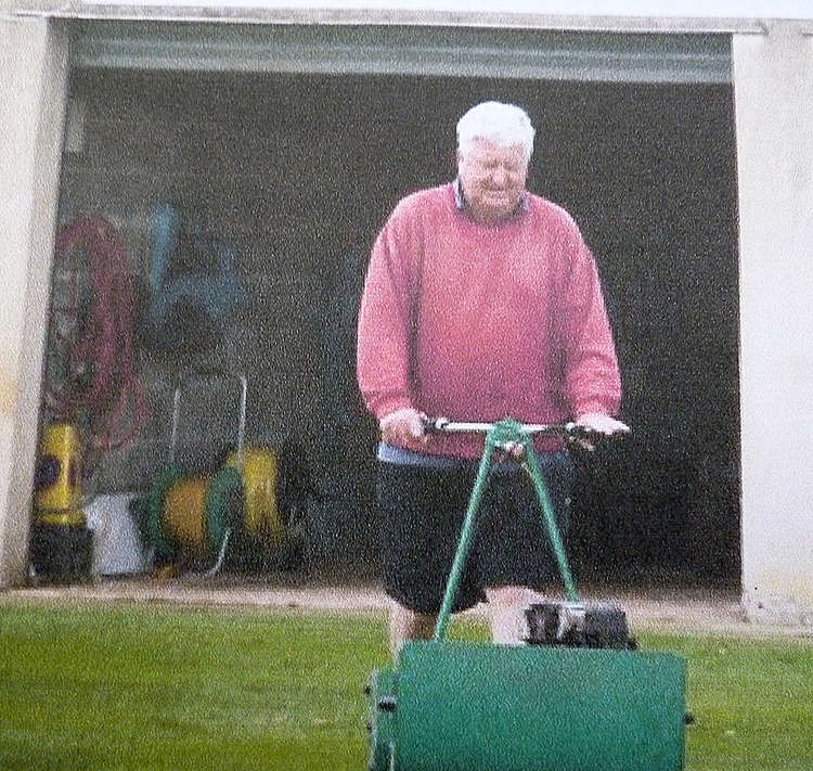 Peter Anderson, former chief executive at Somerset CCC, tendered the Seaton wicket with loving care