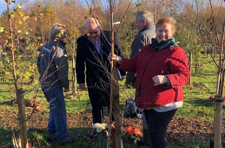 Councillor Carlie Mayes with residents at the cemetery's annual day of dedication (Photo: Maldon District Council)