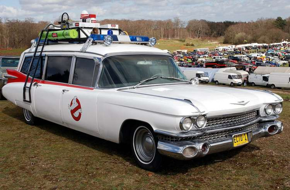 An Ecto-1 car (pictured) will be at The Arc Cinema, Hucknall as part of their Ghostbusters fan event. This file is licensed under the Creative Commons Attribution-Share Alike 2.0 Generic license. Credit: Allen Watkin. https://www.flickr.com/photos/allenth