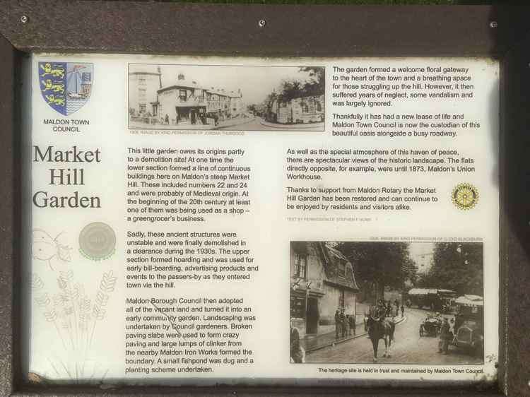 The information panel at Market Hill Garden