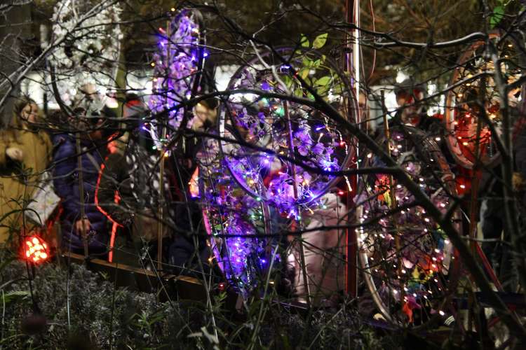 Elf thanked Birksen for decorating the tree and Infernos, who lent equipment that was critical to the Christmas lights switch on (Image: Issy Millett, Nub News)