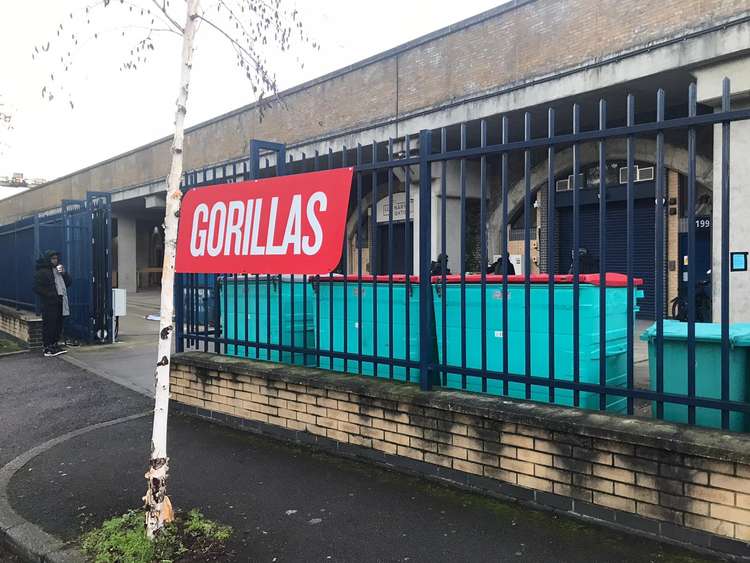 Gorillas's premises on Carlisle Lane in Lambeth (Image: Robert Firth)