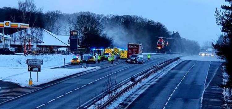 Scene of the crash on A12 near Dedham (Picture credit: contributed)