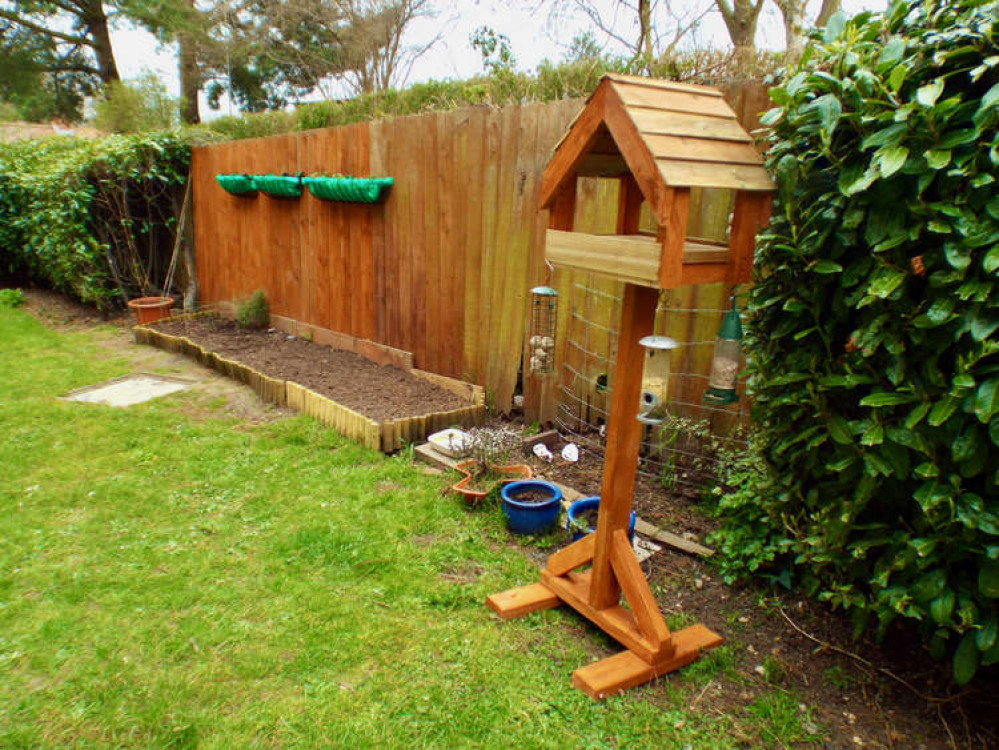 Garden bird table ideal for helping RSPB birdwatch (Picture credit: Nub News}