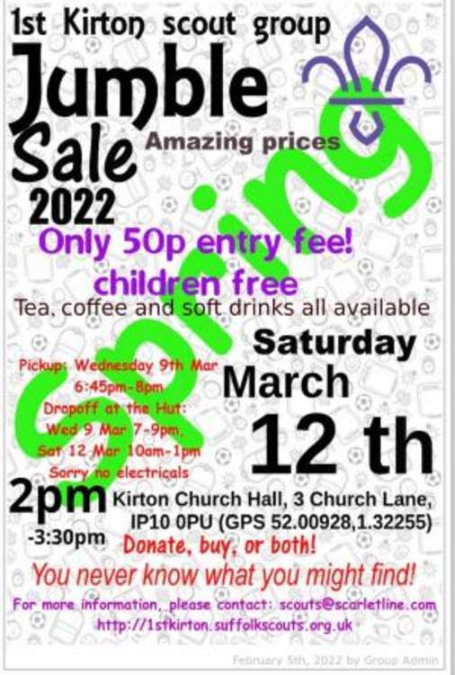 Find a bargain at Kirton Church Hall