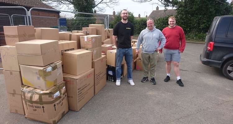 Jonathan Balshaw, William Goodwin and Ollie Brookes from Felixstowe rugby club (Picture credit: James Miers)