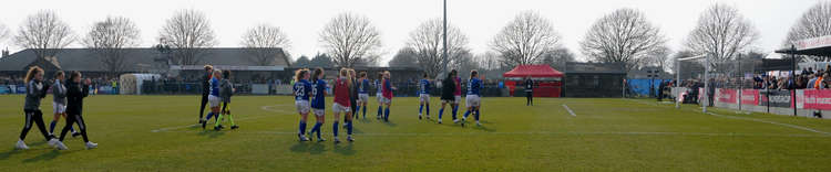 Tractor Girls applauded by 2,000 crowd at Felixstowe during lap of appreciation (Picture credit: Felixstowe Nub News)