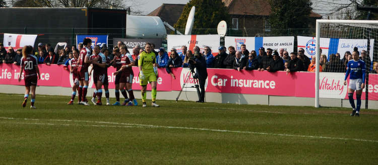 West Ham celebrate winner (Picture credit: Felixstowe Nub News)