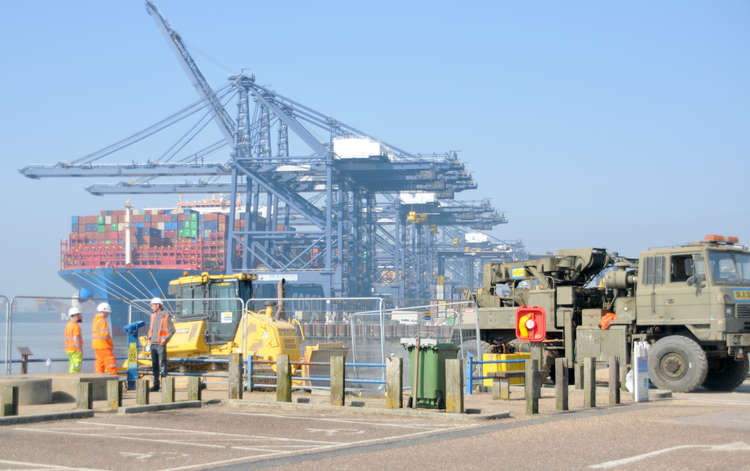 Rescuers and equipment waiting for tide to go out (Picture credit: Derek Davis Felixstowe Nub News)
