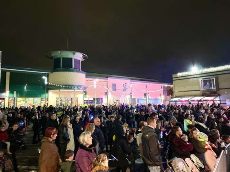 Thousands flocked to the town centre.