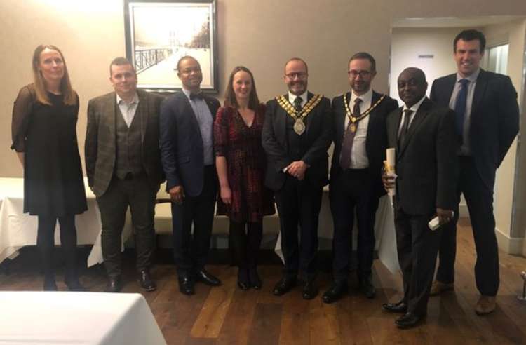 Basildon and Brentwood Clinical Commissioning Group with the mayor and deputy mayor of Basildon.