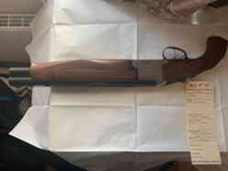 A firearm seized during the operation