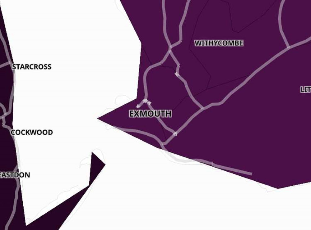 Exmouth coronavirus map