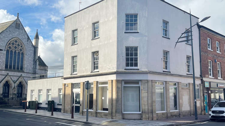 The property is located on the corner of Tower and Rolle Street and was the former premises of Barclays Bank in the town (Credit: Whitton & Laing)