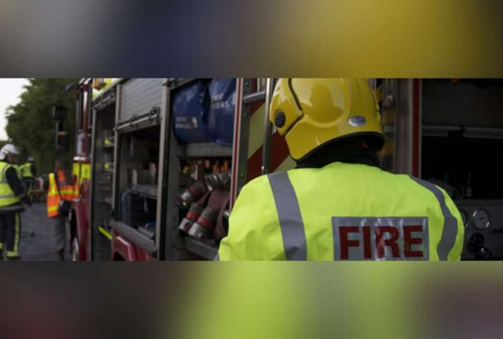 A 999 call was made after midnight at 12.34am reporting that the thatched roof of a domestic property was on fire (Credit: Devon and Somerset Fire and Rescue Service)