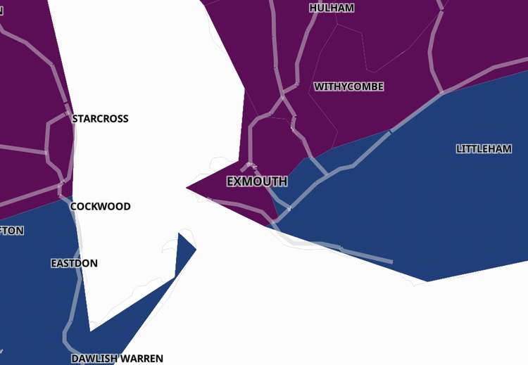 Exmouth coronavirus map