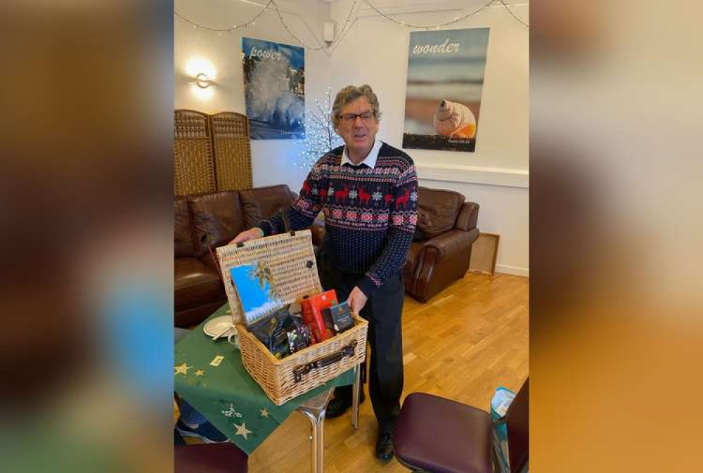 Exmouth Mayor Steve Gazzard with seasonal hamper