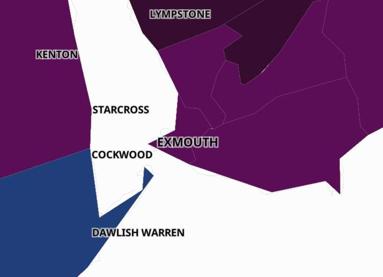 Exmouth coronavirus map