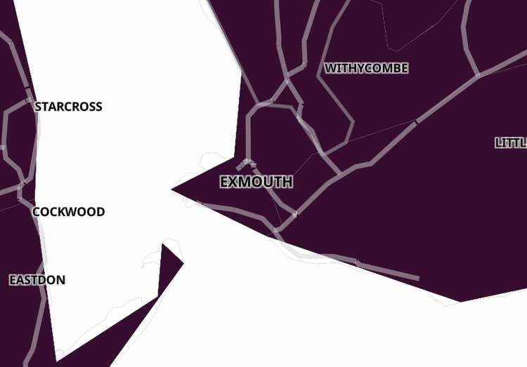 Exmouth coronavirus map