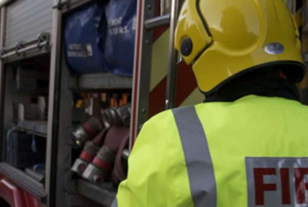 Together with crews from Clyst St George and Middlemoor, the firefighters cut the roof off the car and got the male driver out (Devon and Somerset Fire and Rescue Service)