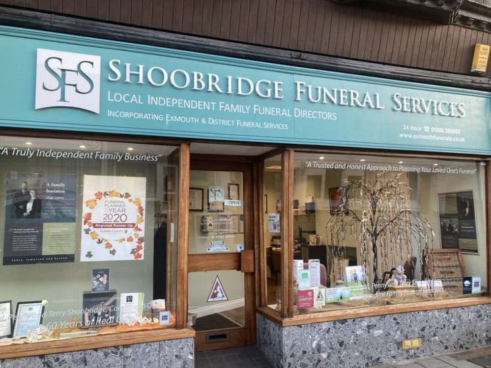 Shoobridge Funeral Services on Exeter Road, Exmouth (Nub News, Will Goddard)
