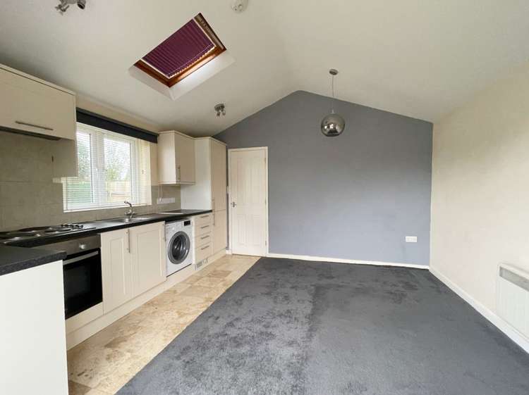 Inside, there is an entrance hall and living room with an open-plan kitchen area (Whitton and Laing)