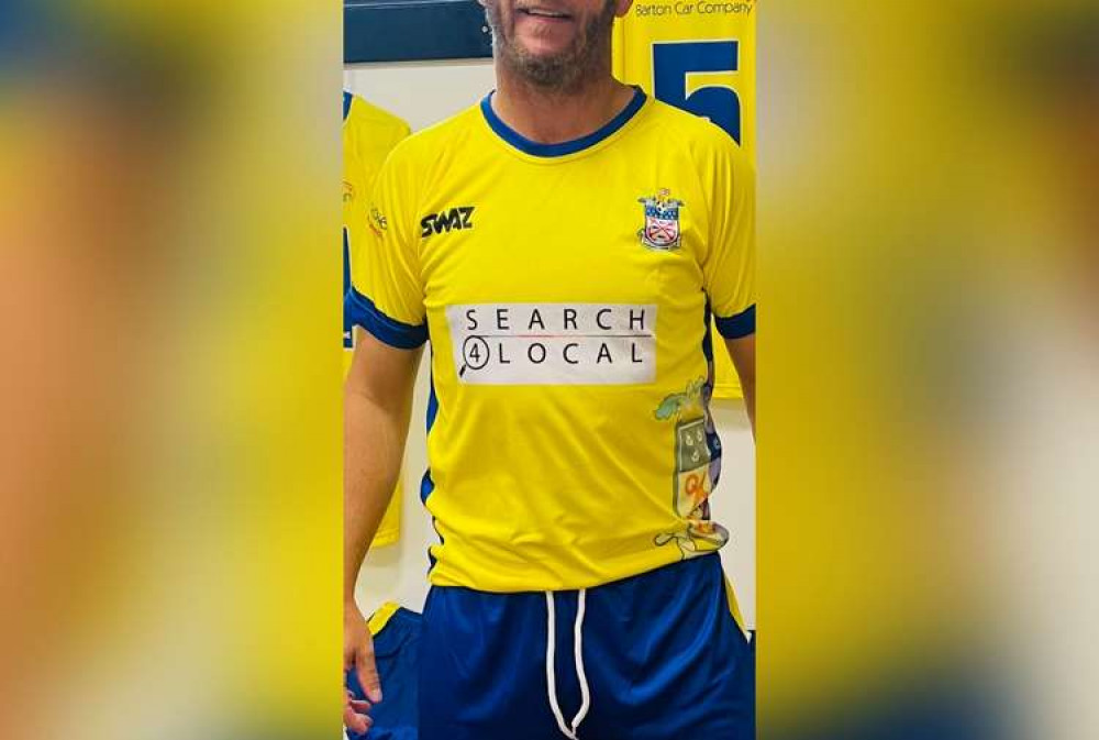 The club will wear its yellow and blue change kit for the remainder of this season (Exmouth Town FC)